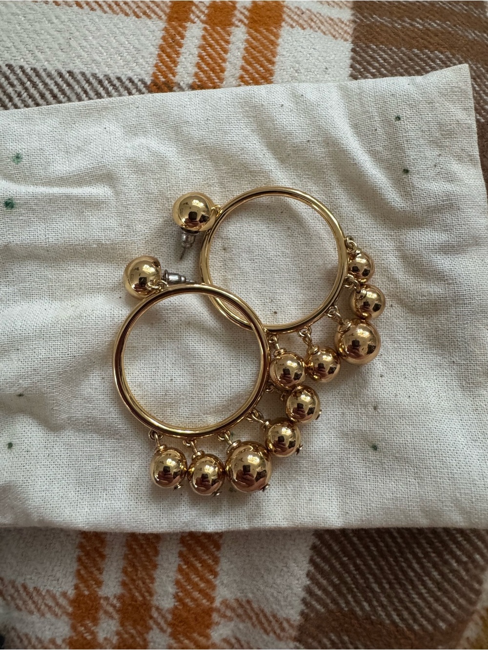 Kate Spade Gold Beaded Hoop Earrings
